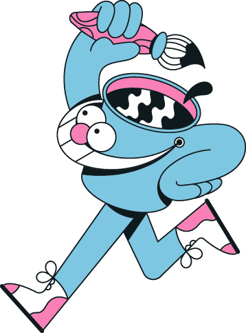 Buckety, the mascot of Oisoi's Painting VR. Created by Meneer Heirman