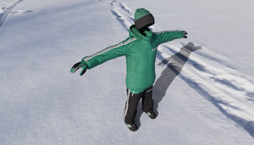 Screenshot of snowboarding clothes made for Shredders.